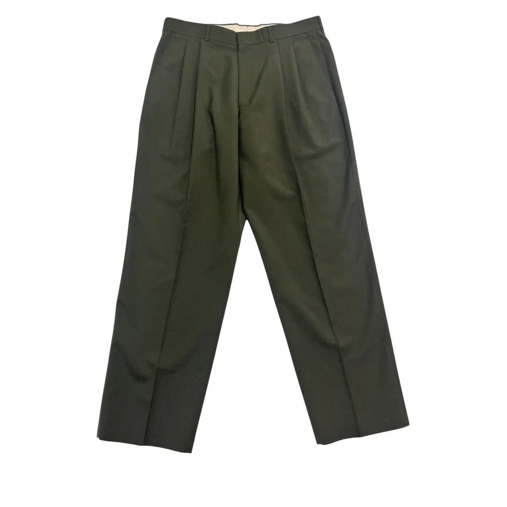 vtg 90s Levis 36x32 Olive Green Dress Pants Trousers High Waisted Pleated USA